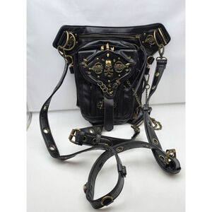 Black Punk Skull Studded Bag